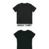 Das Bild veranschaulicht die Schnitte der zur Auswahl stehenden Passform Optionen für Unisex und Damen T-Shirts.