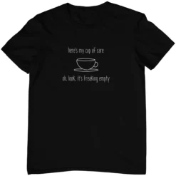 Schwarzes T-Shirt mit Sarkasmus Spruch