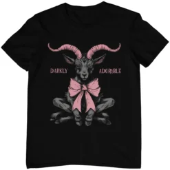 Schwarzes Unisex Shirt mit Coquette Goth Design