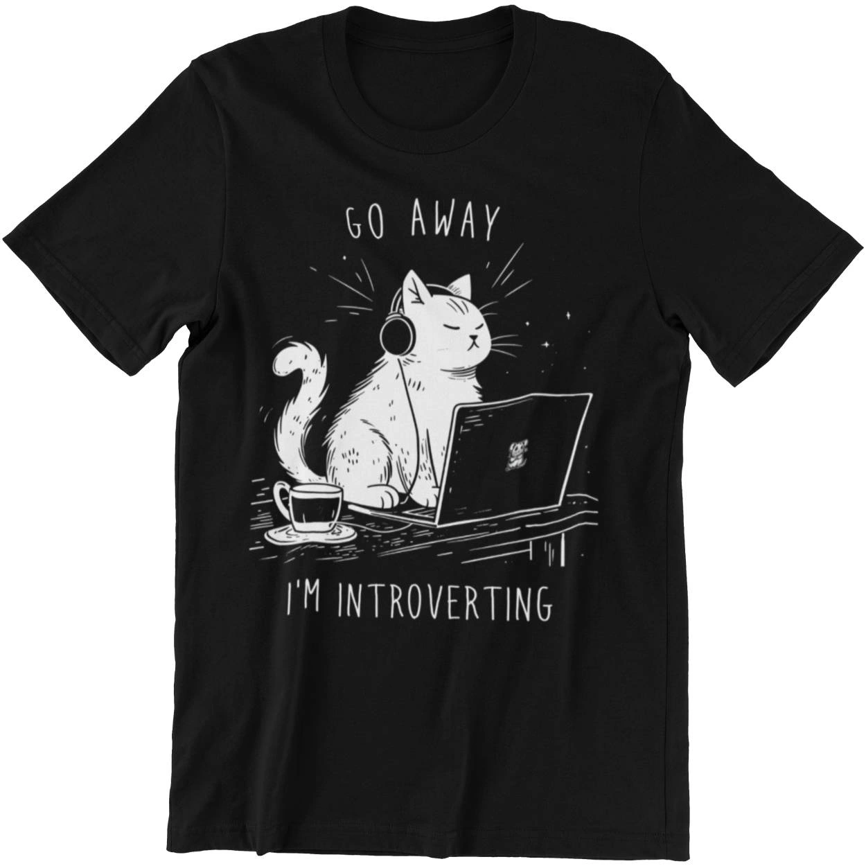 Introvert T-Shirt mit Katzenmotiv