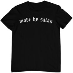 Schwarzes Soft Grunge T-Shirt mit Aufschrift "made by satan".