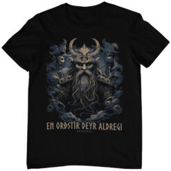 Wikinger T-Shirt im Goth Style mit altnordischem Spruch.