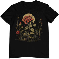 Unisex T-Shirt mit Roses by Night Design von Rosen in der Nacht.