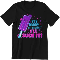 Lolita Fashion Kawaii Pastel Shirt "Yes Daddy Of Course I'll Suck It" mit Eis Grafik